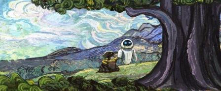 片尾油彩风格的动画，加一分。（截图来自《Wall-E》，2008）